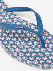 Joules Sunvale Blue Floral Printed Flip Flops - Image 5 of 5