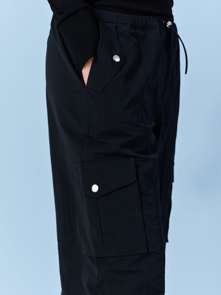 Black Parachute Pull On Cargo Trousers - Image 7 of 7