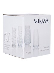 Mikasa Set of 4 Clear Cheers Stemless Champagne Flutes - Image 5 of 5