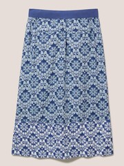 White Stuff Blue Effie Linen Skirt - Image 6 of 6