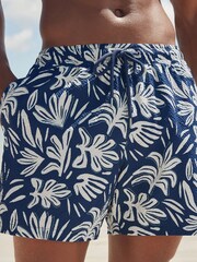 Navy Blue Seersucker Premium Swim Shorts - Image 1 of 11