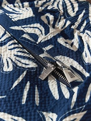 Navy Blue Seersucker Premium Swim Shorts - Image 10 of 11