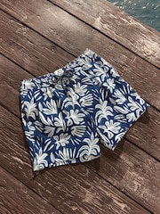 Navy Blue Seersucker Premium Swim Shorts - Image 6 of 11