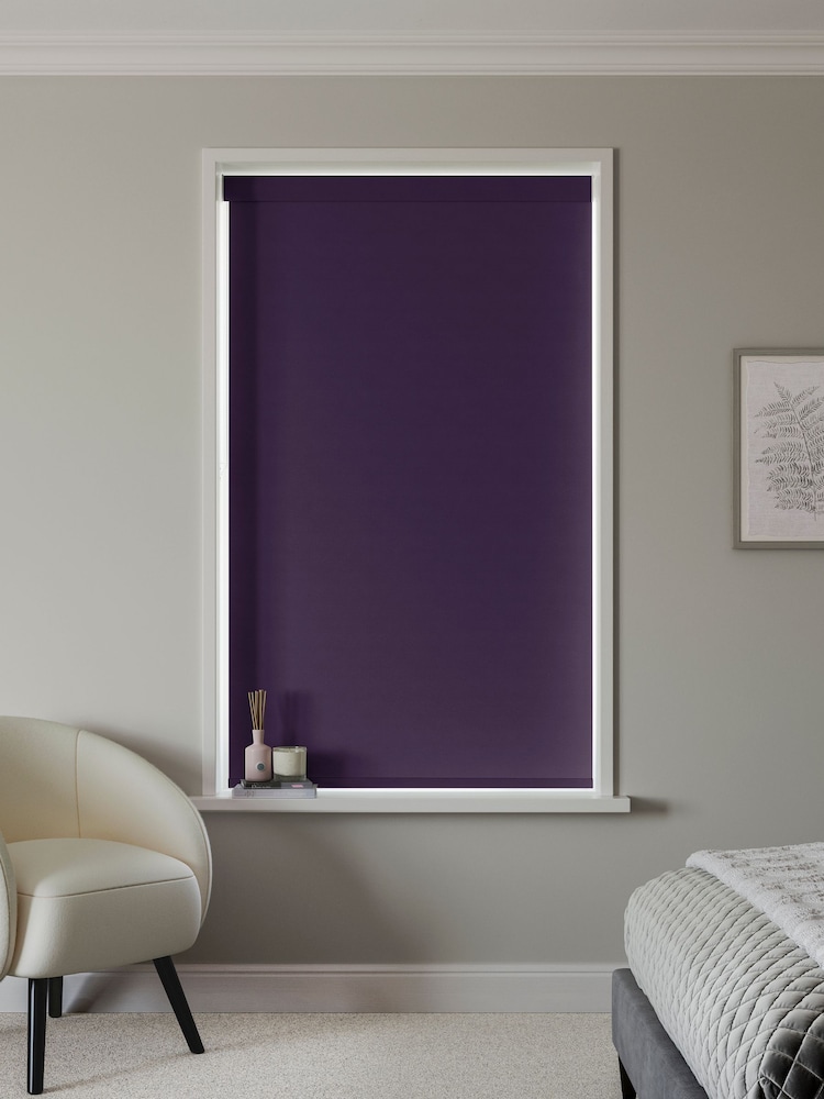 Grape Purple Glow Made to Measure Blackout Roller Blind - Image 2 of 6
