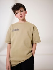 Black/Stone Subscribe Heavyweight Short Sleeve 100% Cotton T-Shirt and Wide Leg Joggers Set (3-16yrs) - Image 3 of 7