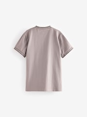 Stone Textured Short Sleeve Zip Neck 100% Cotton Polo Shirt (3-16yrs) - Image 2 of 4