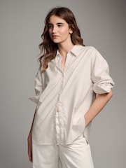 The Set Blue/Nude Stripe 2 Pack Relaxed Oxford Shirts - Image 6 of 11
