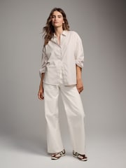The Set Blue/Nude Stripe 2 Pack Relaxed Oxford Shirts - Image 7 of 11