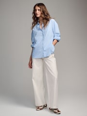 The Set Blue/Nude Stripe 2 Pack Relaxed Oxford Shirts - Image 8 of 11