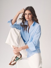 The Set Blue/Nude Stripe 2 Pack Relaxed Oxford Shirts - Image 9 of 11