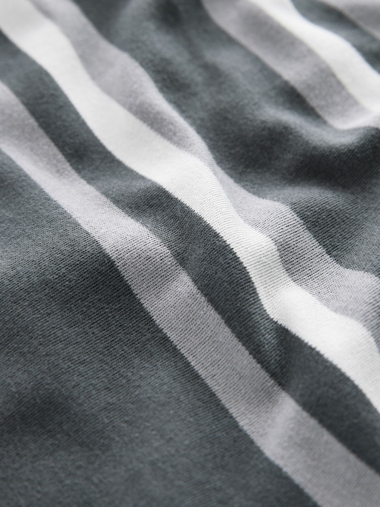Grey 100% Cotton Quarter Zip Colourblock Short Sleeve Polo Shirt (3-16yrs) - Image 4 of 4
