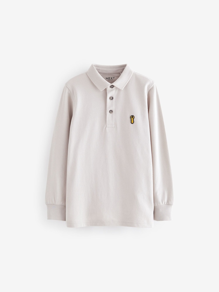 Grey Long Sleeve Polo Shirt (3-16yrs) - Image 1 of 3