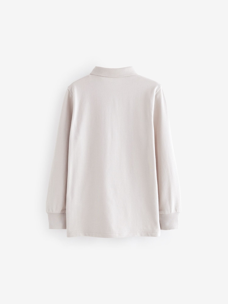 Grey Long Sleeve Polo Shirt (3-16yrs) - Image 2 of 3