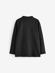 Black Long Sleeve 100% Cotton Polo Shirt (3-16yrs) - Image 2 of 3