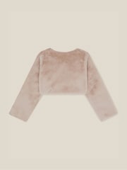 Monsoon Brown Lara Bow Faux Fur Cardigan - Image 2 of 3