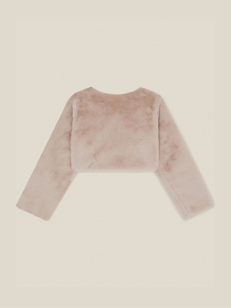 Monsoon Brown Lara Bow Faux Fur Cardigan - Image 2 of 3 Monsoon Brown Lara Bow Faux Fur Cardigan - Image 2 of 3