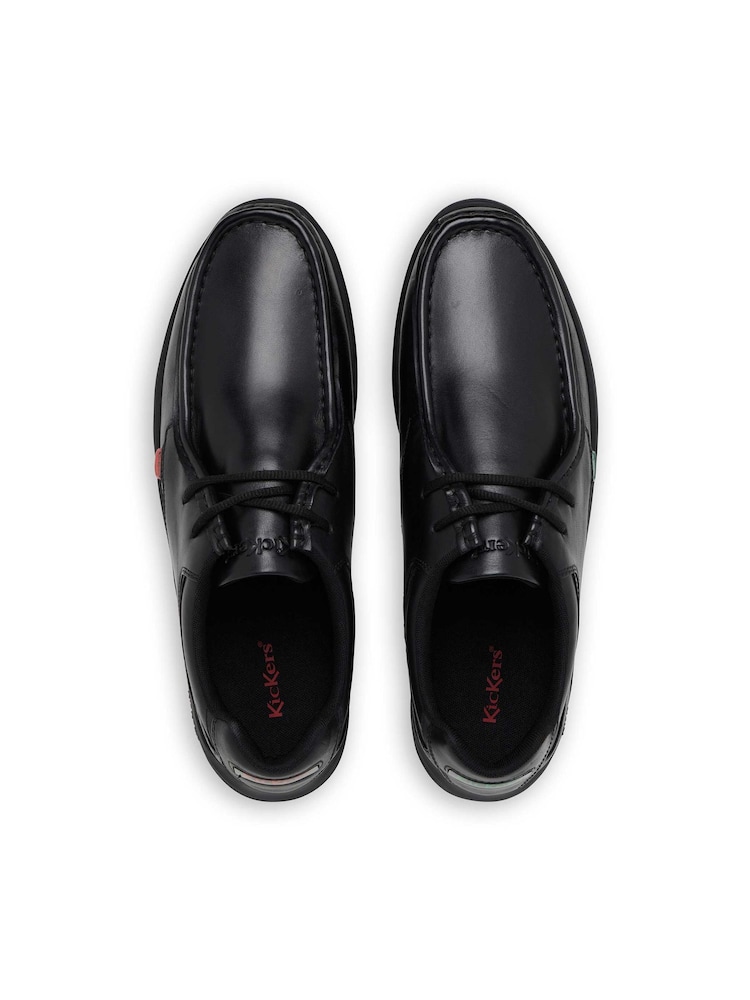 Kickers Black Leather Reasan Lace School Shoes - Image 8 of 8 Kickers Black Leather Reasan Lace School Shoes - Image 8 of 8