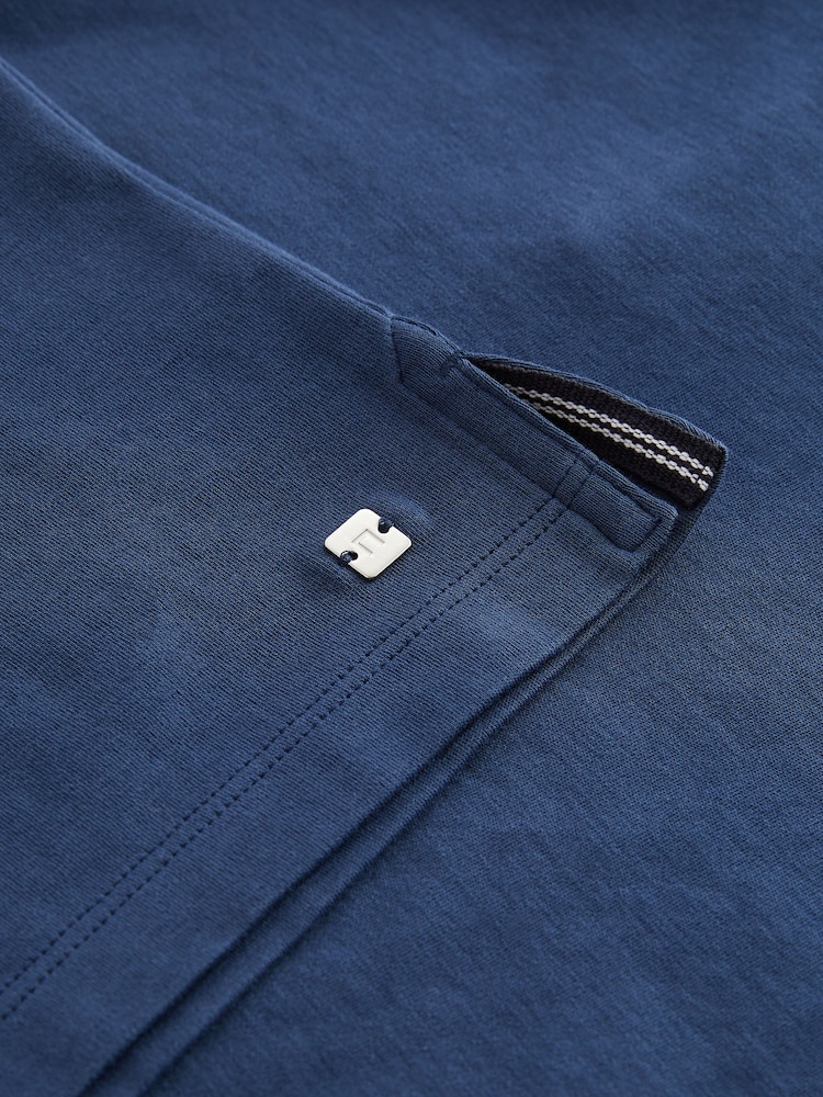 Blue Long Sleeve 100% Cotton Polo Shirt (3-16yrs) - Image 4 of 4