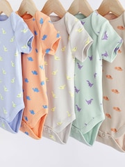 Bright Dinosaurs Baby Short Sleeve Bodysuit 5 Pack - Image 3 of 6