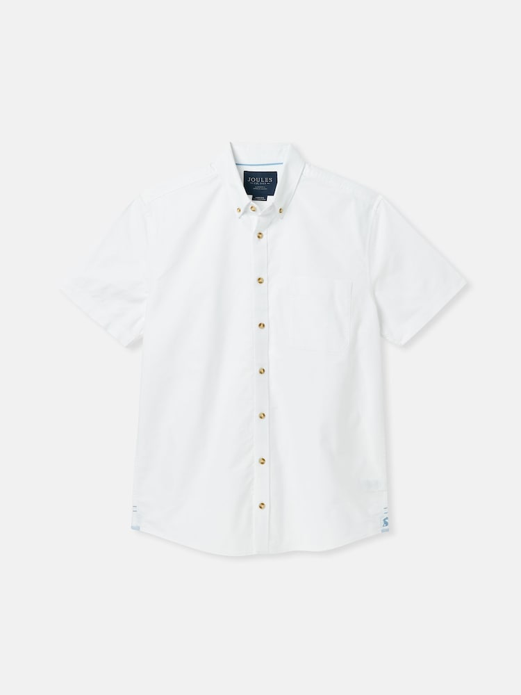 Joules Oxford White Short Sleeve Classic Fit Shirt - Image 8 of 8