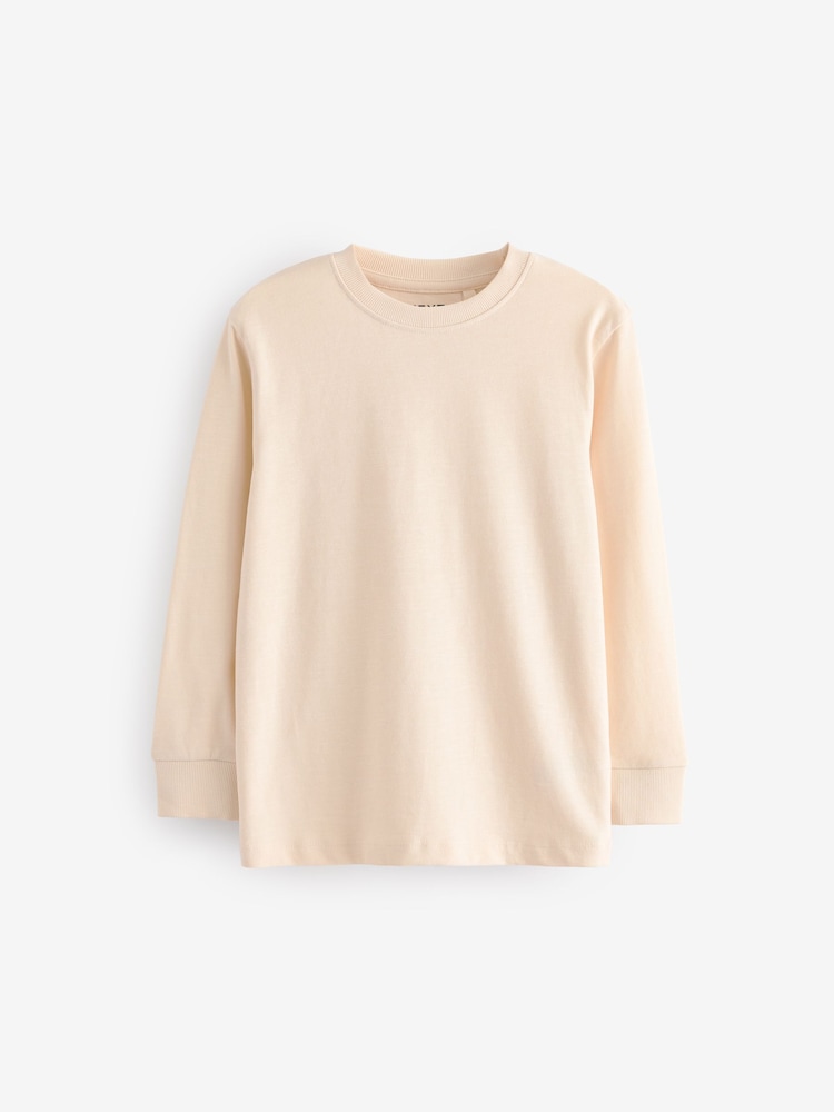Ecru White Long Sleeve Cosy T-Shirt (3-16yrs) - Image 1 of 3