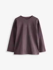Purple Long Sleeve Heavyweight Washed T-Shirt (3-16yrs) - Image 1 of 3