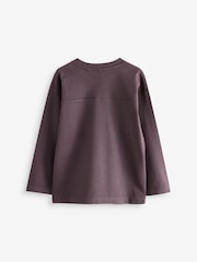 Purple Long Sleeve Heavyweight Washed T-Shirt (3-16yrs) - Image 2 of 3
