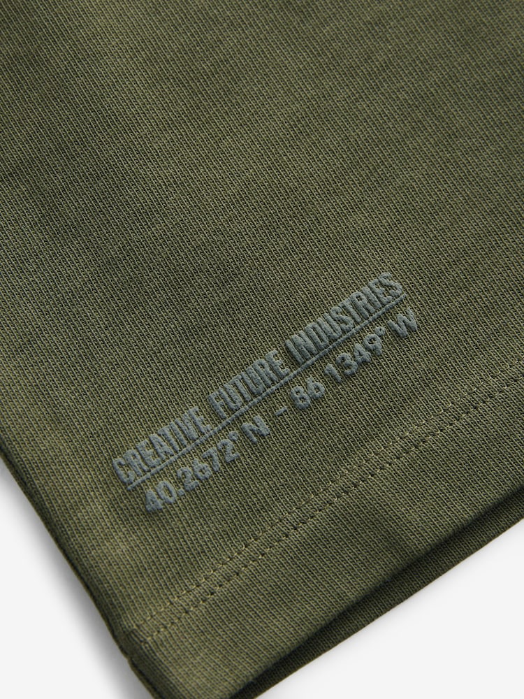 Khaki Green Long Sleeve Heavyweight Washed T-Shirt (3-16yrs) - Image 4 of 4