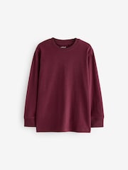 Burgundy Red Long Sleeve Cosy T-Shirt (3-16yrs) - Image 1 of 3