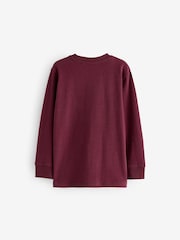 Burgundy Red Long Sleeve Cosy T-Shirt (3-16yrs) - Image 2 of 3