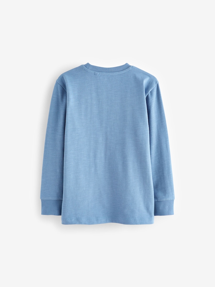 Light Blue Long Sleeve Cosy T-Shirt (3-16yrs) - Image 2 of 3