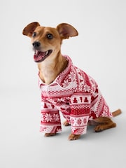 Gap Red Fair Isle Pet Softest Flannel Pyjamas One-Piece - Image 1 of 1
