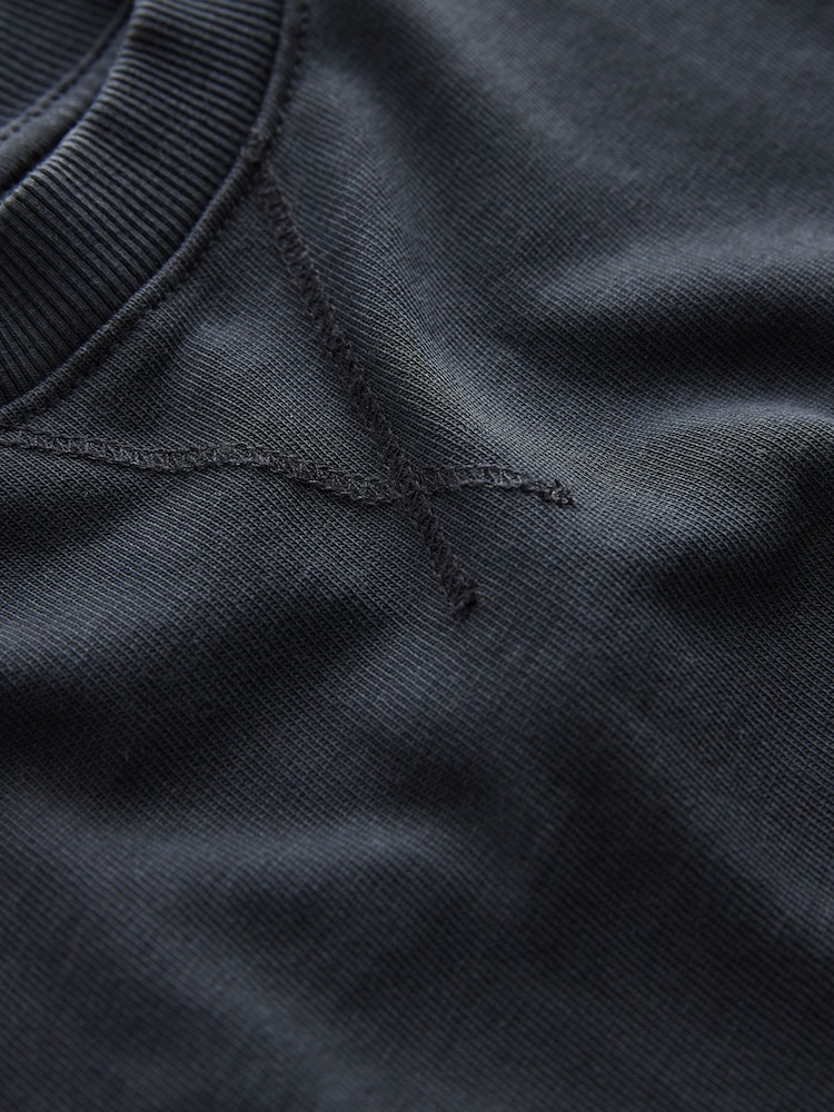 Black Long Sleeve Heavyweight Washed T-Shirt (3-16yrs) - Image 4 of 4