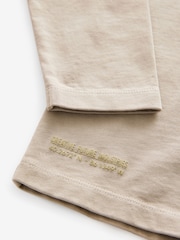 Natural Long Sleeve Heavyweight Washed T-Shirt (3-16yrs) - Image 3 of 4