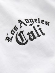 Noir/Blanc/Pierre Grunge Varsity - Relaxed Fit Graphic Print Short Sleeve 100% Cotton T-Shirts 3 Pack (3-16yrs) - Image 8 de 9