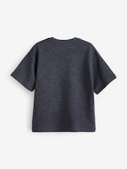 Navy Blue Oversized Fit Short Sleeve Textured T-Shirt (3-16yrs) - Image 2 of 3
