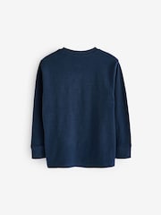 Navy Blue Colourblock Long Sleeve T-Shirt (3-16yrs) - Image 2 of 3