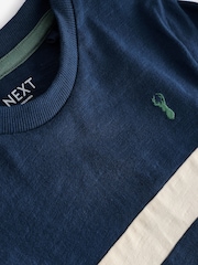 Navy Blue Colourblock Long Sleeve T-Shirt (3-16yrs) - Image 3 of 3