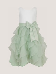 Salbeigrün - Monsoon – Cancan – Kleid mit Schleife und Rüschen, ärmellos - Bild 2 von 3