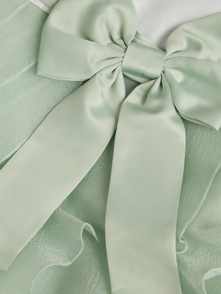 Salbeigrün - Monsoon – Cancan – Kleid mit Schleife und Rüschen, ärmellos - Bild 3 von 3