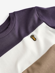 Purple/White Colourblock Short Sleeve 100% Cotton T-Shirt (3-16yrs) - Image 3 of 3