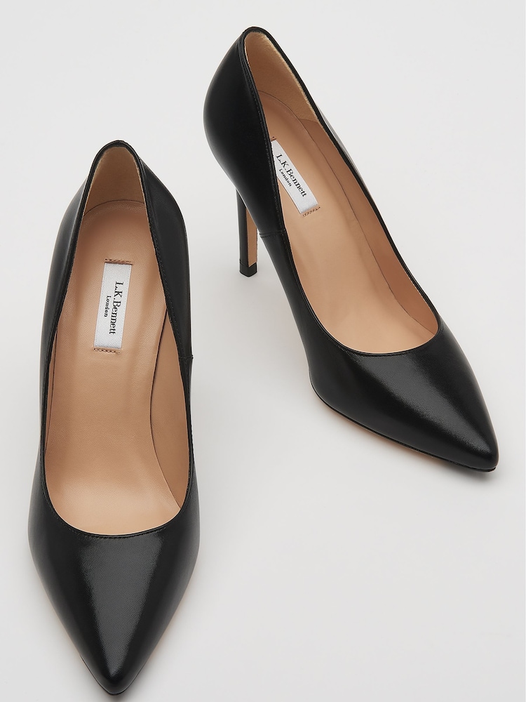 LK Bennett Black Trench Leather Fern Courts - Image 2 of 3