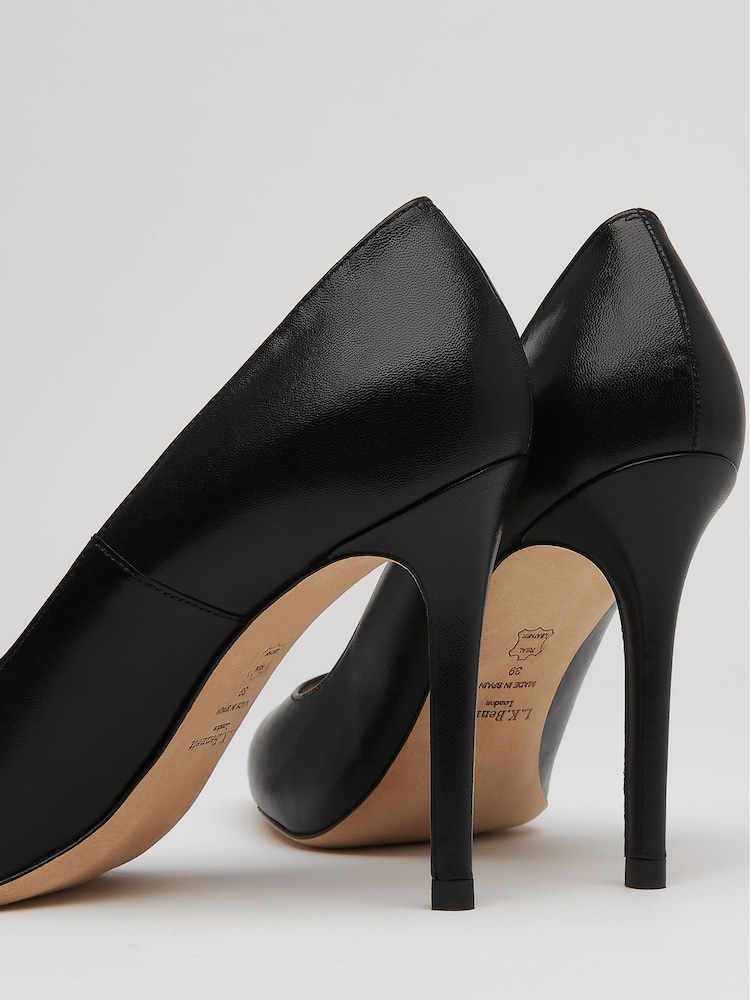LK Bennett Black Trench Leather Fern Courts - Image 3 of 3