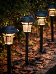 Lights4fun Black 6 Solar Stake Outdoor Lights - Image 1 of 1