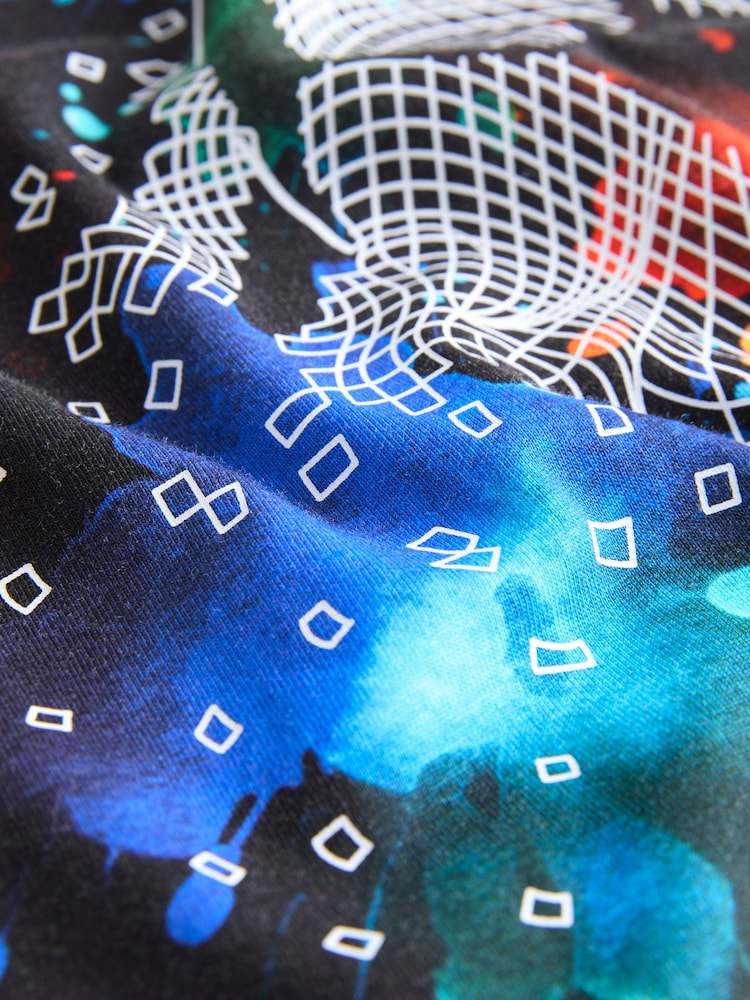 Black Football Relaxed Fit Short Sleeve Graphic Print T-Shirt (3-16yrs) - Image 4 of 4