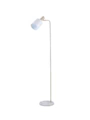 Pacific White/Gold Biba Marble Footed Retro Floor Lamp - Image 2 of 5