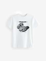 White Gamer Embroidery 100% Cotton Short Sleeve Graphic T-Shirt (3-16yrs) - Image 1 of 3