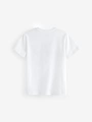 White Gamer Embroidery 100% Cotton Short Sleeve Graphic T-Shirt (3-16yrs) - Image 2 of 3