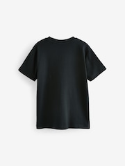 Black/White Wave Colourblock Short Sleeve 100% Cotton T-Shirt (3-16yrs) - Image 2 of 3