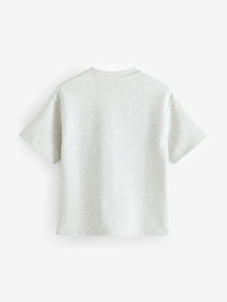 Grey Oversized Fit Short Sleeve Textured T-Shirt (3-16yrs) - Image 2 of 4